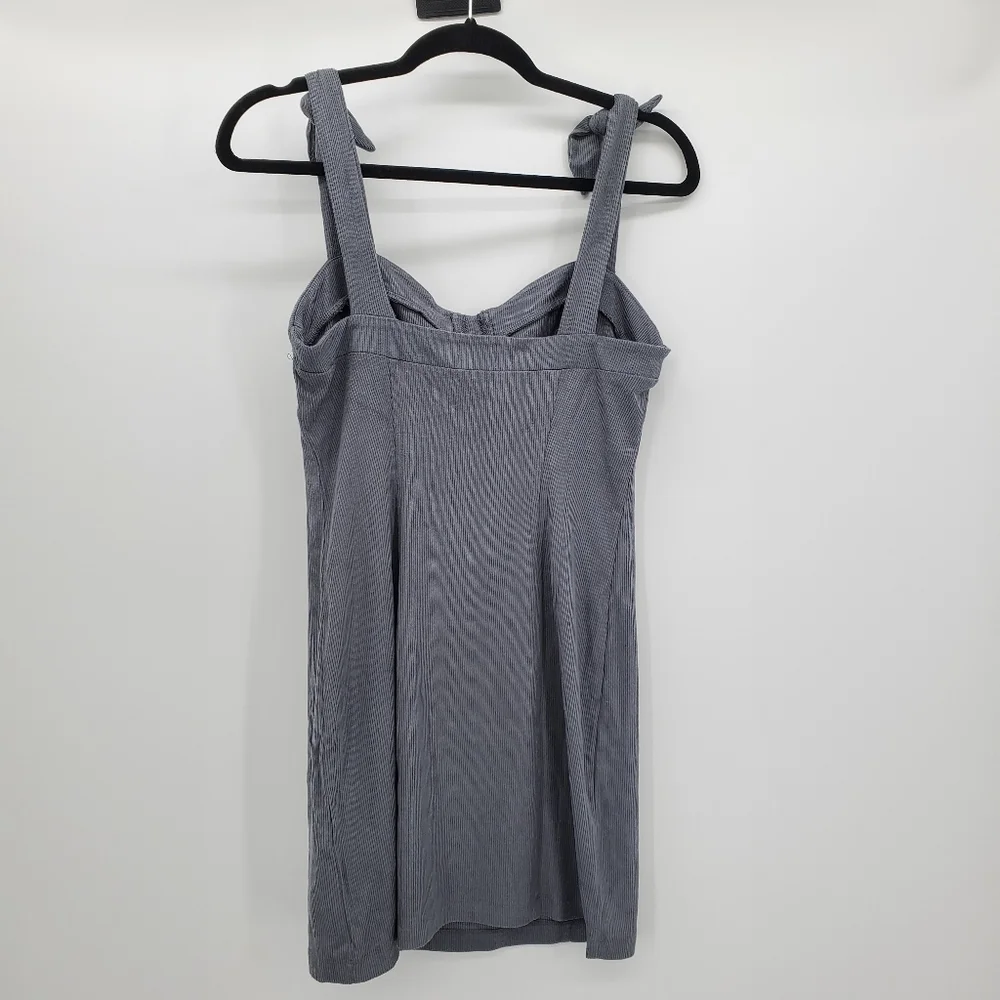 Free people grey bodycon ribbed knit dress women's medium new